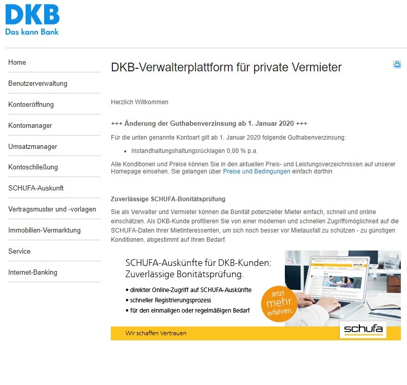 DKB Verwalterplattform